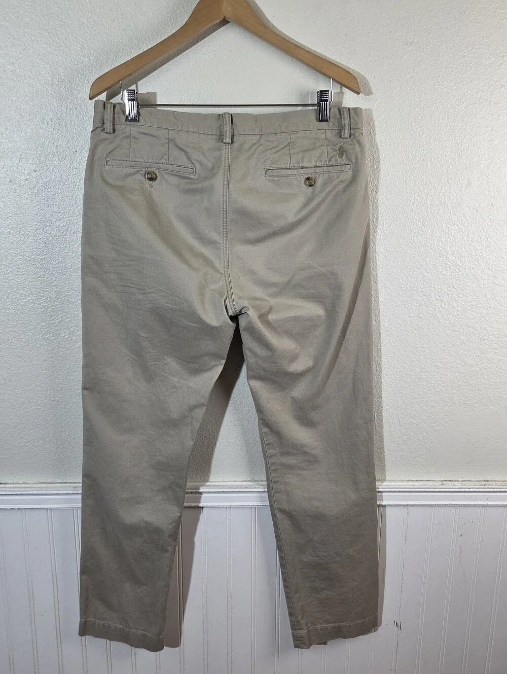 Polo Ralph Lauren Polo Chino Preppy Men's 34x32 Khaki Stretch Straight Fit Pants